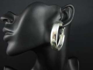 50mm Fashion Silver Tone Loop hoop Dangle Earrings ME409  