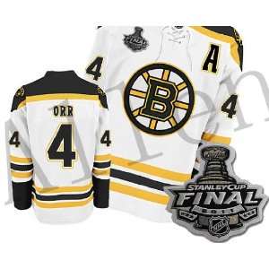  Boston Bruins Jersey #4 Orr White Hockey Jersey Size 50 