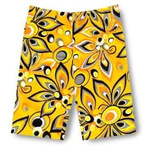 Loudmouth Golf Mens Shorts: Shagadelic Yellow   Size 34