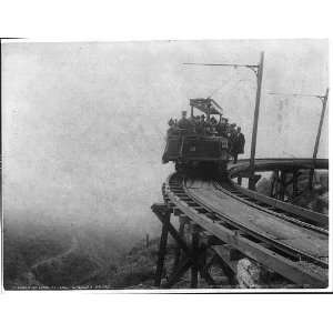  Mt Lowe Ry,Circular Bridge,Alpine Open Trolley,c1899