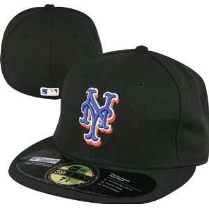  NY New York Mets New Era 5950 Fitted Black Baseball Cap 
