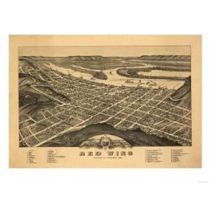  Red Wing, Minnesota   Panoramic Map Giclee Poster Print 