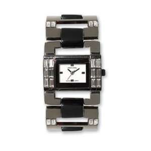  Ladies Simon Chang IP plated Baguette CZ 35x22mm Watch 
