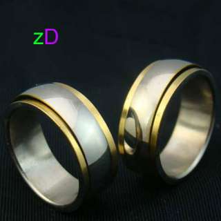   Designer Men Gold Stainless 316L Steel Spin Ring Fashion Jewelry