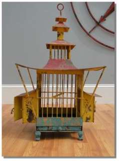   Birdcage old metal painting asian designer house NEW bird cage  