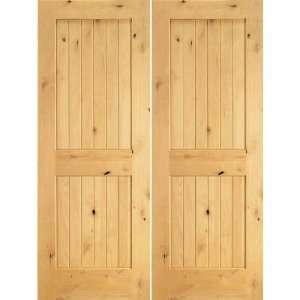   of 2 Panel V Groove Solid Knotty Alder Interior Door: Home Improvement