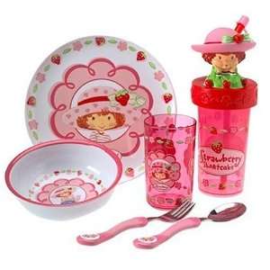 Strawberry Shortcake: 6 Piece Plastic Dinnerware Set   Plate, Bowl 