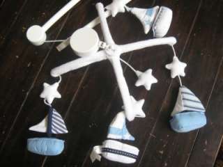 NEW POTTERY BARN KIDS CHASE SAILBOAT MOBILE WITH CRIB ARM  This mobile 
