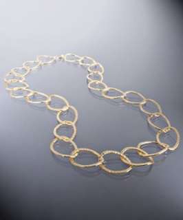 Max gold extra large hammered chain necklace   