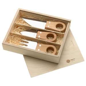  Legnoart Set of 3 Cheese Tools in a Wood Storage Box 