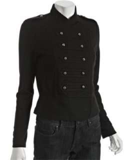 Romeo & Juliet Couture black cotton terry military jacket   up 