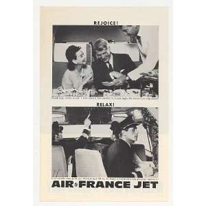  1961 Air France Airlines Jet French Food Pilot Photo Print 