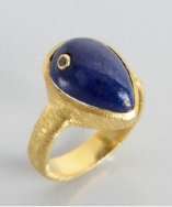 Wendy Mink gold and lapis teardrop diamond detail ring style 