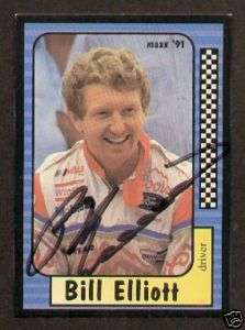 Bill Elliott autographed signed 1991 MAXX Trading Card  