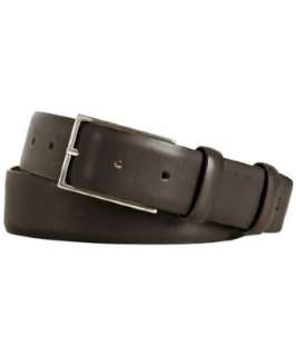 Gordon Rush dark brown leather thin buckle belt   