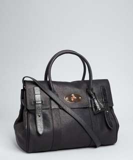 Mulberry navy high pebbled matte leather Heritage Bayswater satchel