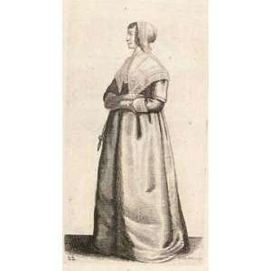   Print Wenceslaus Hollar   Lady with scissors (State 1)
