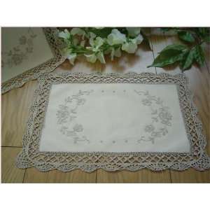 Vintage Handmade Bobbin Cotton Lace Doily/placemat 