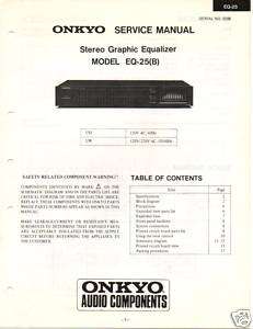 Original Service Manual Onkyo EQ 25 Graphic EQ  