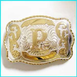  New Western English Letters P Belt Buckle WT 078P 