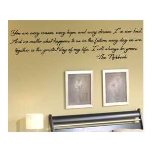  The Notebook Vinyl Wall Art Sticker Decal Quote 