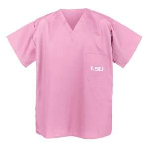 LSU Tigers Pink Scrub Top Med