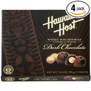   CHOCOLATES Dark Chocolate Macadamia Nuts, 3.5 Ounce Boxes (Pack of 4