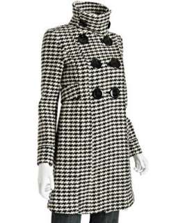 Soia & Kyo black houndstooth Billy funnel neck coat  BLUEFLY up to 