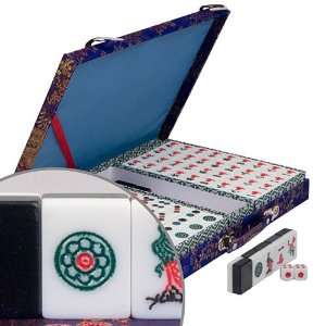    Chinese Black and White Mahjong Mahjongg Game Set Toys & Games