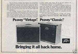 PEAVEY   VINTAGE PEAVEY CLASSIC AMPS, AD 1973/ADVERT/ADVERTISEMENT 
