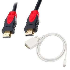 Mini Displayport Male to Dvi Male + 6FT HDMI WITH ETHERNET Black cable 