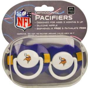    NFL Pacifiers 2 Pack Safe BPA Free (Minnesota Vikings) Baby