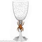 14oz Halloween Gothic Spider Sparkle Plastic Wine Goblet Glass