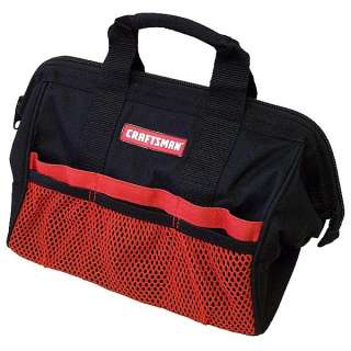 NEW 18 CRAFTSMAN TOOL BAG WIDE MOUTH ZIPPER EXT MESH  