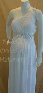   White Bolero Rhines Maternity Dress 2X Bridal Wedding Formal Maxi Plus