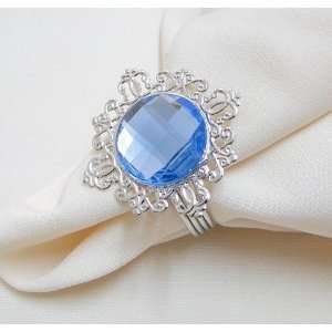    20pcs blue gem napkin rings wedding bridal shower favor 