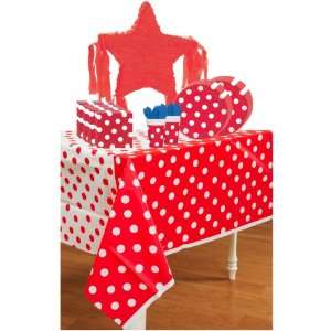 Red Polka Dot Party Supplies Pinata Party Pack Including Plates, Cups 