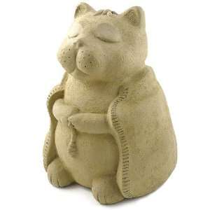  Meditating Cat   Cast Stone Garden Sculpture, large size 