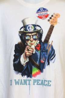 Shirt Uncle Sam I WANT PEACE Hippy Rocker Sam M  