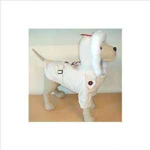 EGR DR ALA   X Alaskan Dog Coat with Faux Fur Lined Hood in Cream Size 