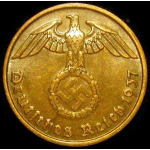   1937 A Germany Third Reich 2 Reichspfennig Coin KM#90: Everything Else