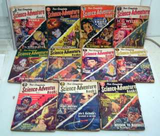 Set of 11 Two Complete Science Fiction Books Pulp Magazine Lot  1950 
