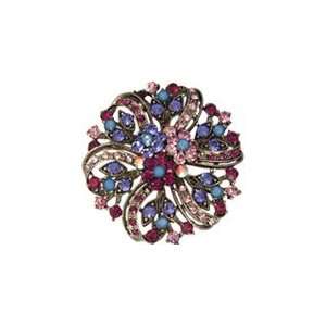 com Pink, Blue and Purple Swarovski Crystal Vintage Style Bow Brooch 