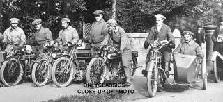 1910 HARLEY DAVIDSON MOTORCYCLE SIDECAR & RIDERS PHOTO  