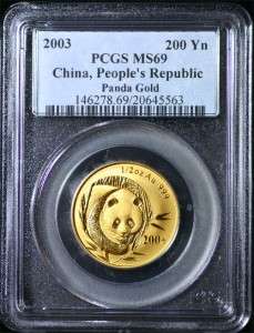 2003 200Y Gold Chinese Panda 1/2 oz   PCGS MS69  