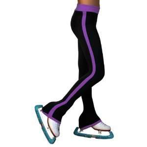 Chloe Noel Side Stripe Figure Skating Pants size CM blk/purple  
