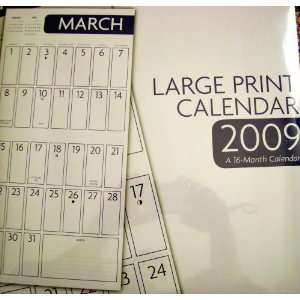  Large Print Wall Calendar 2009