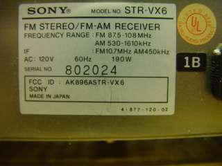 Sony Legato Linear Stereo Receiver STR VX6 REPAIR  