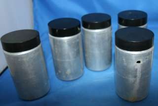 Vtg Aluminum Spice jars and Rack Set of eight  