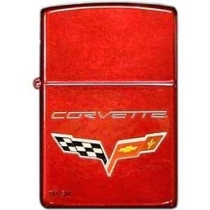  C6 Corvette Emblem With Candy Apple Red Finish Zippo 